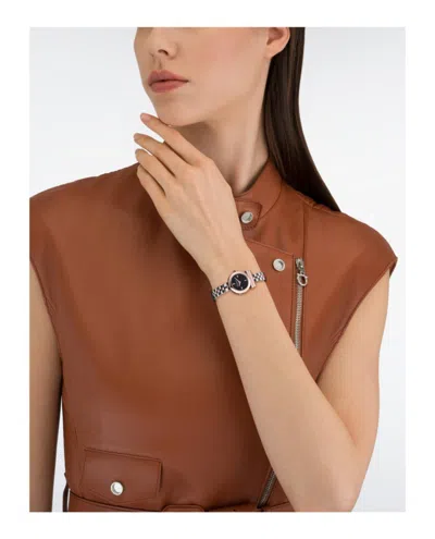 Ferragamo Gancino Bracelet Watch With Two-tone Case In Gold