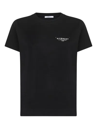 Givenchy Black Cotton Jersey Crewneck T-shirt In Multi