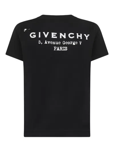 Givenchy Black Cotton Jersey Crewneck T-shirt In Multi