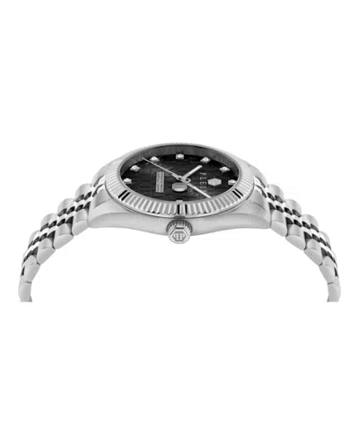Philipp Plein Date Superlative Crystal Watch In Metallic