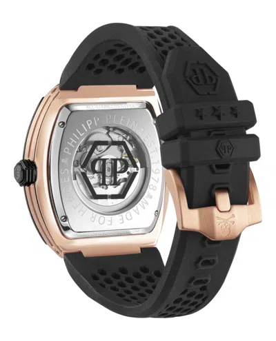 Philipp Plein Men's Automatic The $keleton Black Silicone Strap Watch 44mm In Black