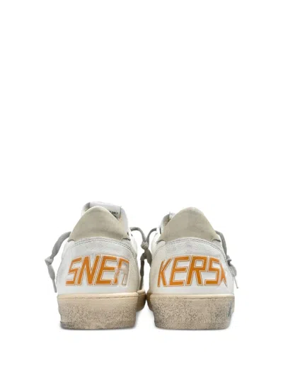 Golden Goose Distressed Low-top Sneakers With Star Detail And Vintage Aesthetic In White
