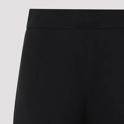 Max Mara Wide-leg Trousers With Tailored Fit And Luxurious Texture In Black