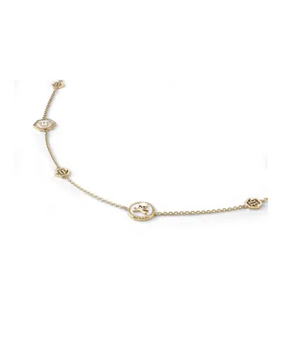 Philipp Plein Plein Mini Logo Crystal Cable Chain Necklace