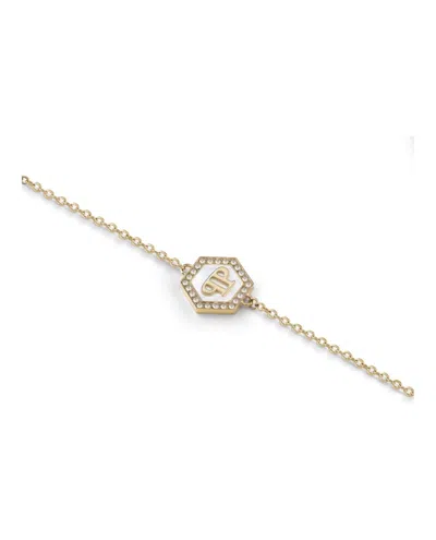 Philipp Plein Plein Mini Logo Crystal Cable Chain Necklace