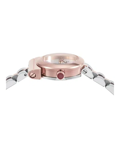 Ferragamo Two-tone Gancino Bracelet Watch With Silver Sunray Dial In Metallic
