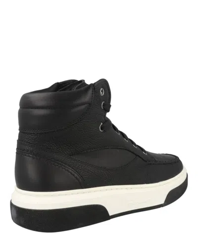 Ferragamo Cassina Leather High-top Sneakers In Black