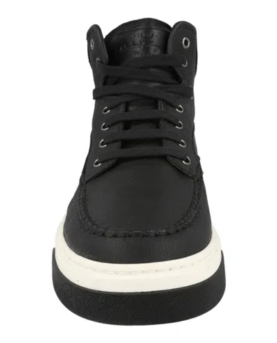 Ferragamo Cassina Leather High-top Sneakers In Black