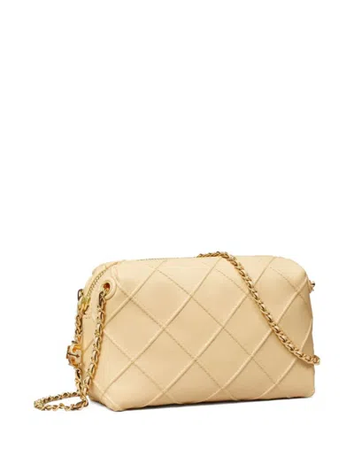 Tory Burch Sesame Beige Diamond Quilted Shoulder Bag With Gold-tone Hardware