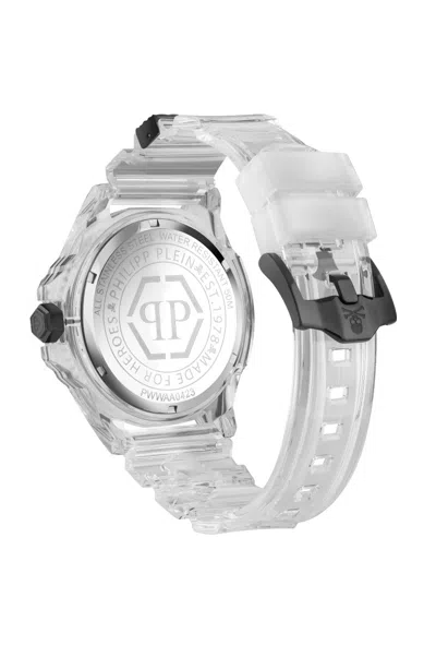 Philipp Plein Men's The $kull Transparent Silicone Strap Watch 45mm In White