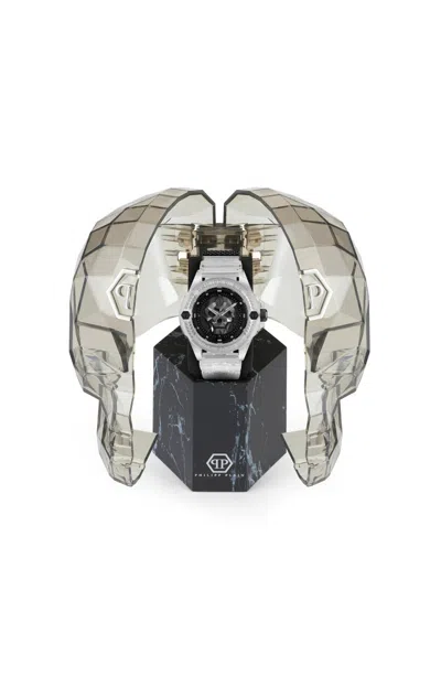 Philipp Plein Men's The $kull Transparent Silicone Strap Watch 45mm In White