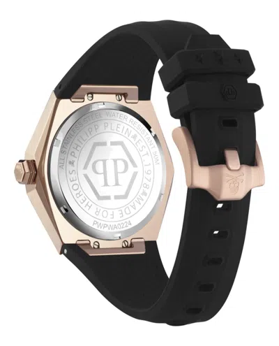 Philipp Plein Men's The Skull Spikes Black Silicone Strap Watch 45mm