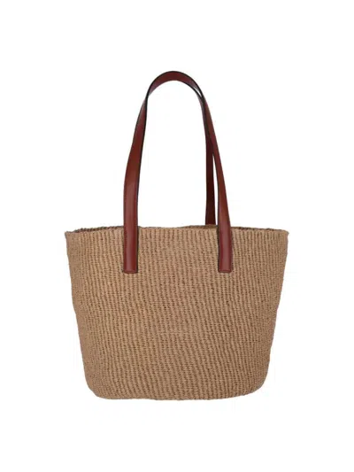 Chloé Beige Horse Medal Large Basket Bag