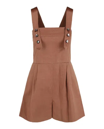 Bottega Veneta Jewelled Playsuit In Brown