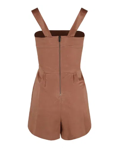 Bottega Veneta Jewelled Playsuit In Brown