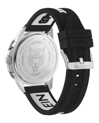 Plein Sport Sporty Black Silicone Watch With Enamel Dial In Black