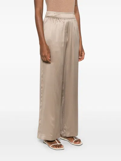 Brunello Cucinelli Wide Leg Trousers In Sesame Beige