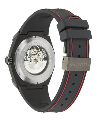 Ferragamo Supreme Skeleton Automatic Watch In Black