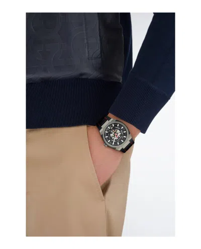 Ferragamo Supreme Skeleton Automatic Watch In Black