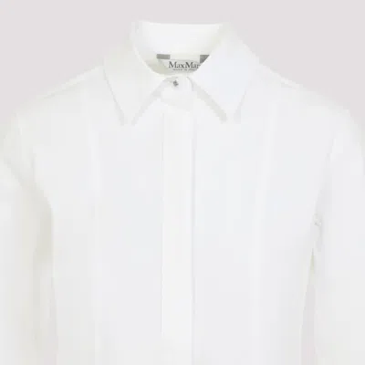 Max Mara Peplum Hem White Shirt With Tailored Silhouette
