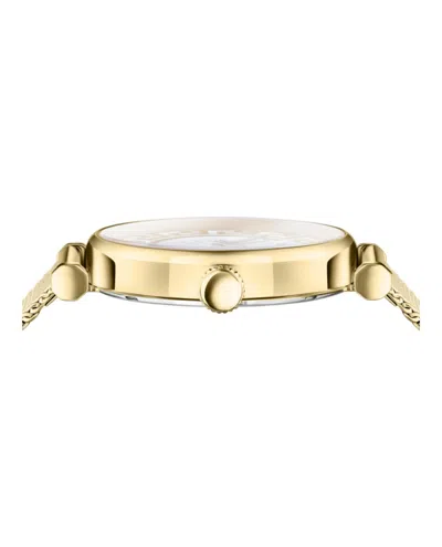 Versace Greca Bracelet Watch With Silver Guilloche Dial In Gold