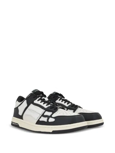 Amiri Multicolor Leather And Fabric Bandana Denim Skel Sneakers In Black