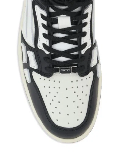 Amiri Multicolor Leather And Fabric Bandana Denim Skel Sneakers In Black