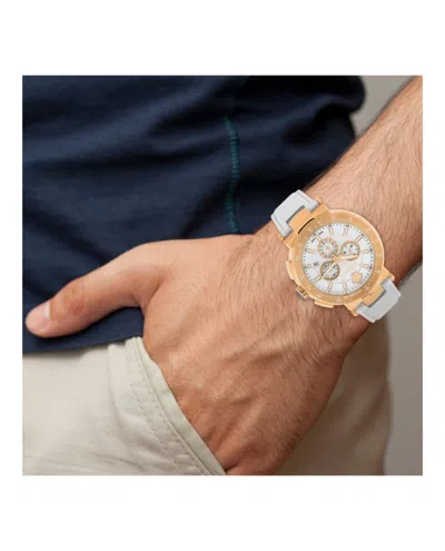 Versace Mystique Chrono Strap Watch In Gold