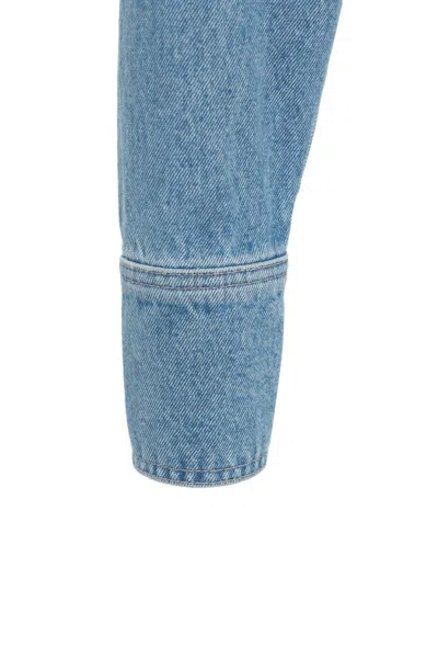 Icon Denim Cropped Denim Shirt 'amber' In Blue