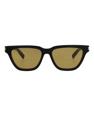 Saint Laurent Square-frame Acetate Sunglasses With Saddle Nose Bridge In Black