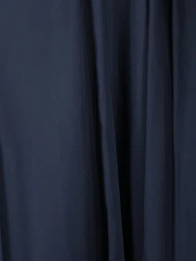 Blanca Vita Pleated Midi Skirt In Muslin With Elastic Waistband In Blue