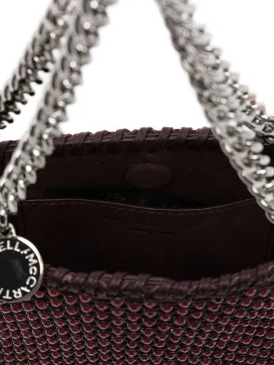 Stella Mccartney Textured Red Shoulder Bag With Chain-link Strap