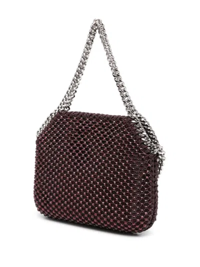 Stella Mccartney Textured Red Shoulder Bag With Chain-link Strap