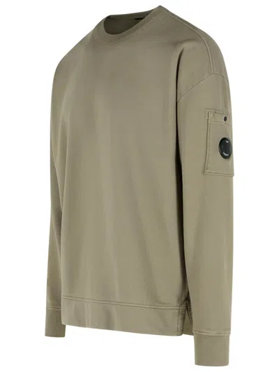C.p. Company Cotton Sweatshirt Arm Pocket In Green