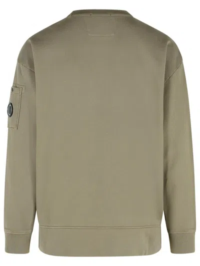 C.p. Company Cotton Sweatshirt Arm Pocket In Green