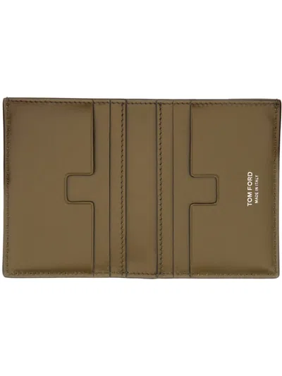 Tom Ford Green Calf Leather Wallets In Green