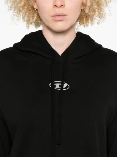 Diesel Relaxed-fit Hoodie With Kangaroo Pocket And Drawstring Hood In Black