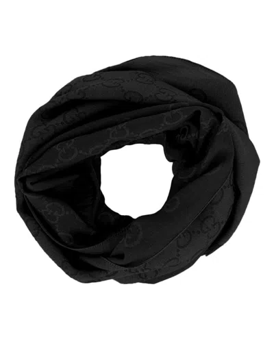 Gucci Unisex-adult Gg Logo Scarf 165904-3g646-1100 In Black