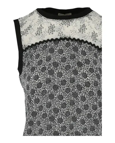 Bottega Veneta Sleeveless Printed Knit Top In Black