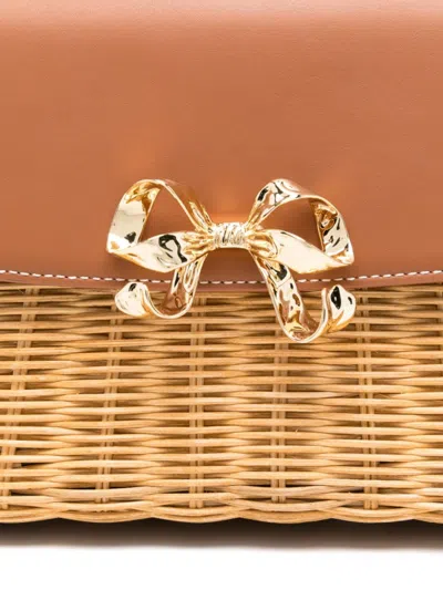 Self-portrait Brown Foldover Top Bag With Chain-link Strap