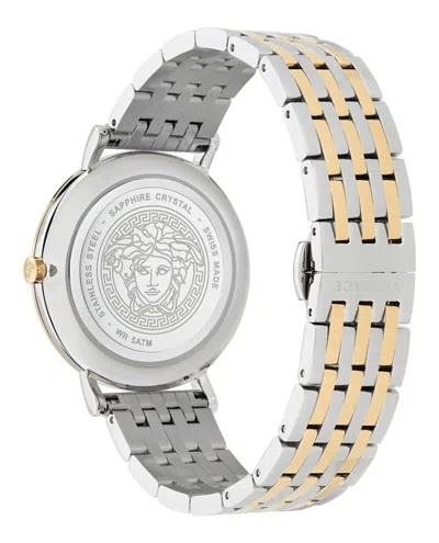 Versace V-eternal Bracelet Watch With Two-tone Case In Gold