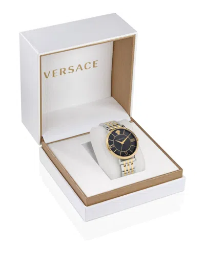 Versace V-eternal Bracelet Watch With Two-tone Case In Gold