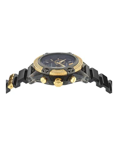 Versace Icon Active Diamond Watch In Black