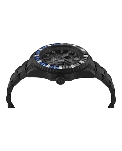 Philipp Plein Gmt-i Challenger Baguettes Bracelet Watch In Black