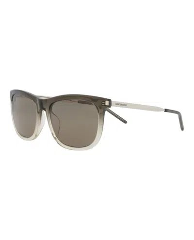Saint Laurent Round-frame Acetate Sunglasses With Metal Temples