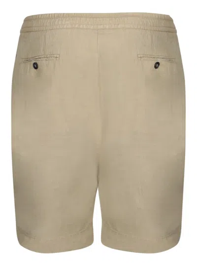 Officine Generale Bermuda Shorts With Elastic Waistband And Adjustable Drawstring In Neutral