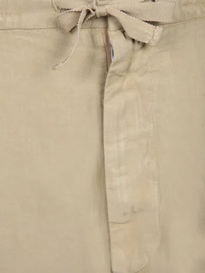 Officine Generale Bermuda Shorts With Elastic Waistband And Adjustable Drawstring In Neutral