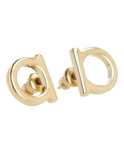 Ferragamo Gold-tone Brass Bijoux Earrings With Push Back Closure In Gold
