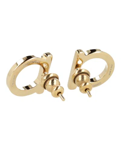 Ferragamo Gold-tone Brass Bijoux Earrings With Push Back Closure In Gold