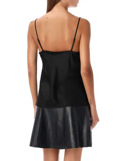 By Malene Birger Lace-trimmed Satin Top With Spaghetti Straps